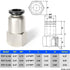 TAILONZ PNEUMATIC Female Straight 12mm Tube OD x 1/4 Inch NPT Thread Push to Connect Fittings PCF12-N2(Pack of 5)
