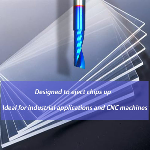 2PCS 1/4inch Shank O-Flute Upcut Solid Carbide CNC End Mill - 1/4 inch Cutting Diameter Router Bit
