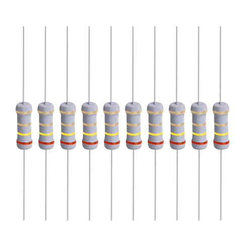 YOKIVE 50 Pcs Metal Oxide Film Resistors, Axis Lead Resistor, 1W, 2.4 Ohm for Electric Power Equipment