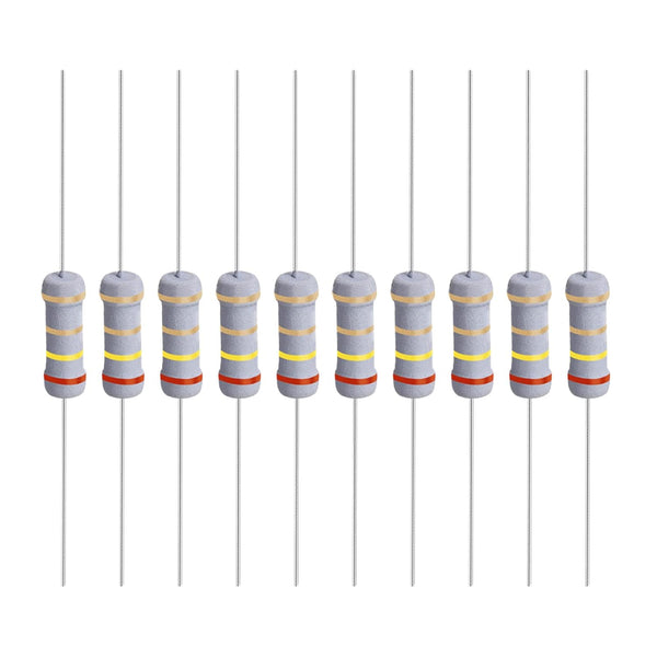 YOKIVE 50 Pcs Metal Oxide Film Resistors, Axis Lead Resistor, 1W, 2.4 Ohm for Electric Power Equipment
