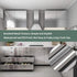 17.7''x197'' Silver Wallpaper, Stainless Steel Contact Paper Peel and Stick Waterproof Removable for Kitchen Countertop