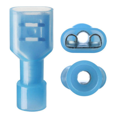 100 Pcs XHF 16-14 AWG Nylon Female Spade Connectors Quick Disconnect Wire Terminals Insulated Crimp Connectors