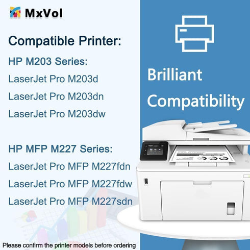 MxVol Compatible 30X 30A Toner Cartridge Replacement for HP CF230A CF230X for HP Laserjet Pro M203dw (2-Pack)