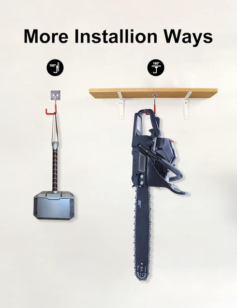 HAISHINE Garage Hooks, Adjustable Hooks for Wall Storage, Stainless Steel Heavy-Duty Utility Hooks with Anti-Slip Coating Organizing for Chainsaws, Bicycle, Garden Tools (Screws and Dowels Include) by HAISHINE