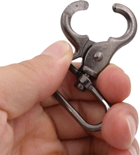 BIKICOCO 1-1/2'' Swivel Trigger Snap Hook, Lobster Claw Clasp Spring Loaded Clip, Pack of 10 (Gunmetal)
