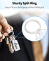Uniclife 20 Pieces 2 Inch Plastic Key Tags with Ruled Blank Paper Labels, Transparent Covers, and Split Rings