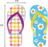 Fancy Land Flip-Flop Cutouts, Summer Bulletin Board Decorations for Back to School Classroom, 60Pcs