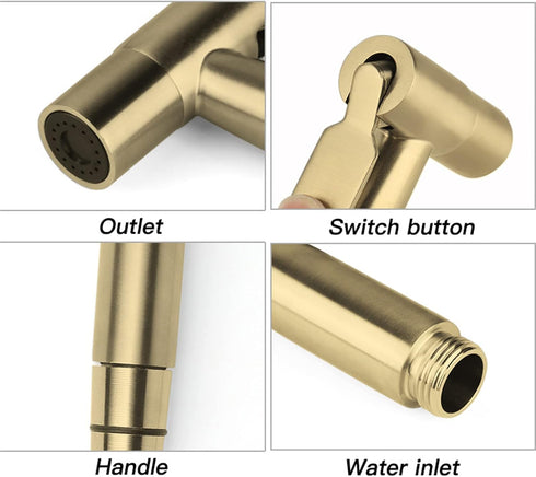 VNFOCRQJH Bidet Sprayer for Toilet, Handheld Sprayer Kit, Stainless Steel Bathroom Cloth Diaper Faucet
