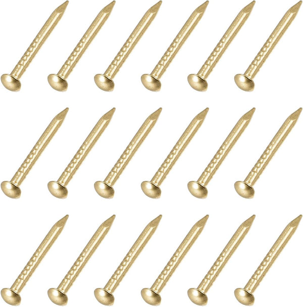 Small Nails (1.5x15mm) 50pcs, Brass Tiny Hardware Nails for Household Woodworking, Brass Tone