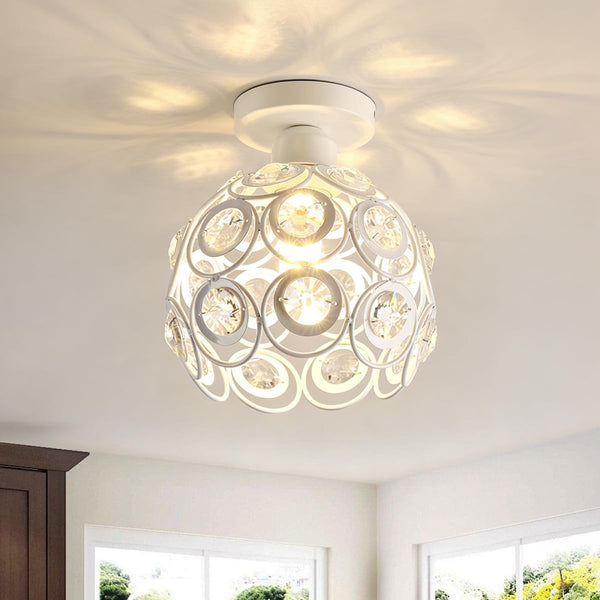 7 White Mini Semi Flush Mount Ceiling Light Hallway Lights Modern Small