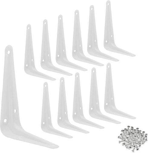 Wideskall Metal 5" x 6" inch Wall Corner Angle Shelving Shelf Brackets, White,