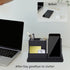 Black Pu Leather Desk Pen/Pencil Organizer with 3 Compartments, Multi-Function Storage Box for Office Supplies