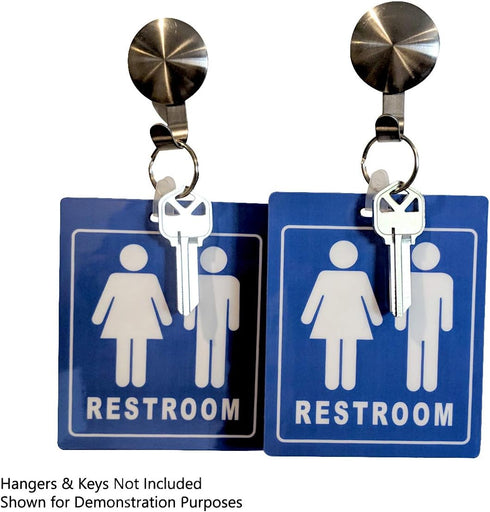 Specialist ID 2 Pack Unisex Restroom Pass Keychain - Durable Bathroom Tag with Key Chain Ring