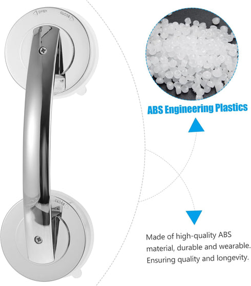 2pcs Lurrose Bathroom Fixtures Grab Bars for Shower Knobs Suction Grip Bars Door Handles for Seniors Elderly