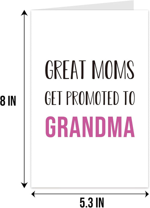 Qiliji New Grandma Card Gift, Funny Pregnancy Announcement Card for Mom New Grandma, First Grandma Mothers Day Card