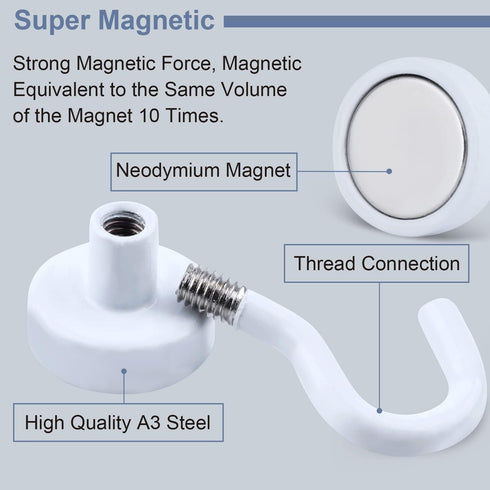 DIYMAG Magnetic Hooks, 25Lbs Strong Heavy Duty Cruise Magnet S-Hooks for Classroom, Fridge, Hanging, Cabins, Grill, Kitchen, Garage, Workplace and Office etc, (15 Pack-White) by DIYMAG