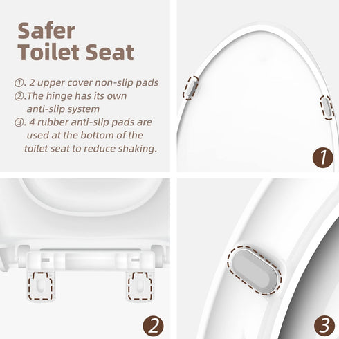 Elongated Toilet Seat, Slow Close Quick-Release Hinges, Heavy Duty Soft Close, Oval(Oblong) Toilet Seat For Elongated