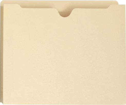 Smead File Jacket, Reinforced Straight-Cut Tab, 1" Expansion, Letter Size, Manila, 50 per Box