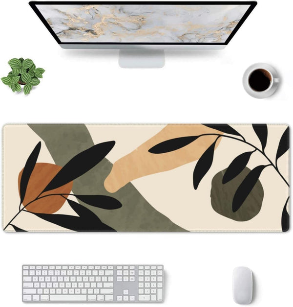 Boho Aesthetic Mouse Pad, XL Desk Accessories, Large Mouse Pad 11.8 * 31.5 Inches for Office & Gaming