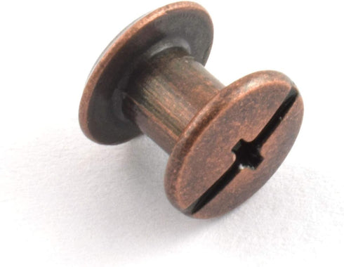 LQ Industrial 120pcs Chicago Screw Slotted Philip Head Binding Screws, 5x6mm Red Bronze for DIY Leather Craft