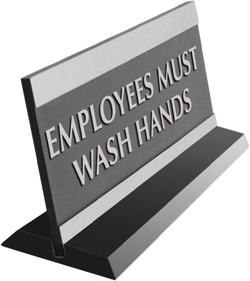 Headline Sign Century Series Office Sign, Employees Must Wash Hands, 9 x 3