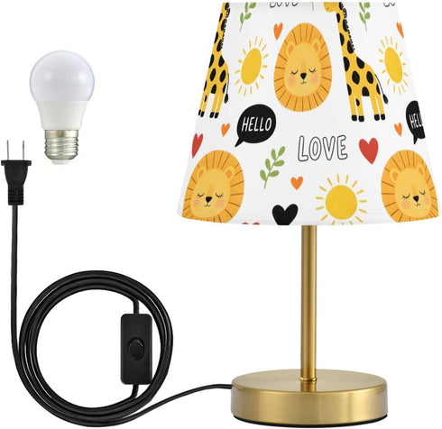 ALAZA Table Lamp for Bedroom Nightstand Cartoon Giraffe Lion Forest Bedside Lamp
