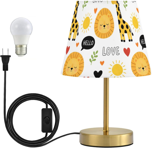 ALAZA Table Lamp for Bedroom Nightstand Cartoon Giraffe Lion Forest Bedside Lamp