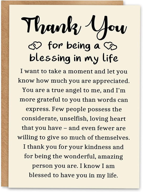 ATTLVV Thank You Card, Appreciation Card, Thank You Gift with Kraft Envelope and