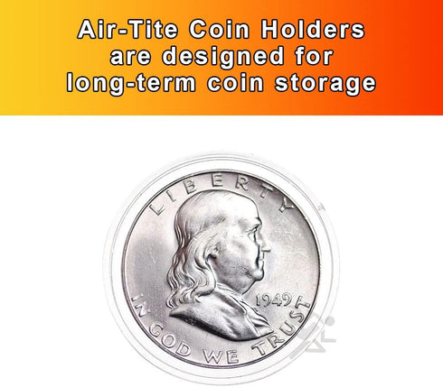 Red Capsule Tube & 20 Direct Fit T-30 Air-Tite Coin Holder Capsules for Half Dollars by OnFireGuy