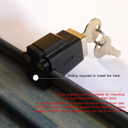 2 Pack Sliding Window Stopper Lock with 2 Keys - Aluminum Alloy Frame Locking Tool for Home Office Safety, Requires