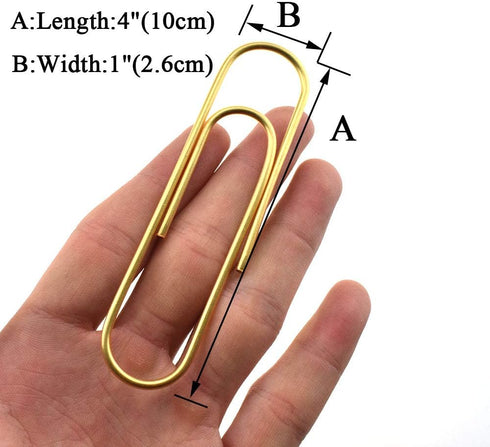 HAHIYO Paperclips 4 inch (100mm) Extra Large Paper Clips Sturdy Bright Gold Vinyl Coated Prevent Scratching Tearing The Pages for Bookmark Organize Home Office School 14 Pack by HAHIYO