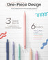 Nicpro 6PCS Pastel Mechanical Pencil Set, 0.5 & 0.7 & 0.9mm with 6 Tubes HB Lead Refill, 3 Erasers, 9 Refills, Cute Case