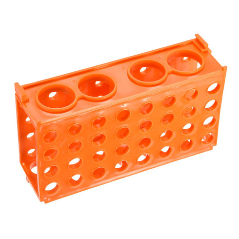 uxcell 80-Well Tube Rack, Polypropylene, Orange for 0.5ml, 1.5ml, 1.8ml, 10ml, 15ml, 50ml