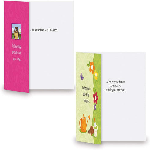 Thinking of You Greeting Cards Variety Value Pack I, Set of 16 (8 Designs), Large 5" x 7" Cards, Sentiments Inside