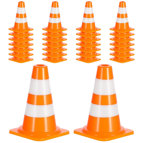 TAHULIK 70Pcs Mini Traffic Cones, 1" Orange Miniature Traffic Signs, Tiny Roadblock Construction