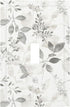 White Gray Eucalyptus Leaf Floral 1 Gang Light Switch Plate Cover for Electrical Switchplate Home Decor