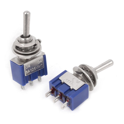 HiLetgo 10pcs AC125V 6A ON/ON SPDT Toggle Switch - 3 Terminals, 2 Position MTS102