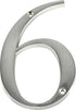 Distinctions by Hillman 843326 4-Inch Brushed Nickel Flush-Mount House Number 6