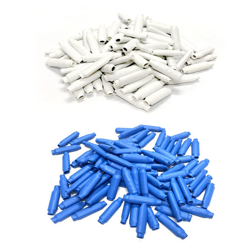 Low Voltage Wire B Connectors with Gel for Telephone Alarm Wire Crimp Bean Splice, 100pcs Wet Blue + 100pcs Dry White