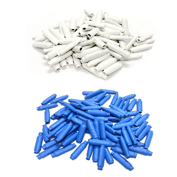 Low Voltage Wire B Connectors with Gel for Telephone Alarm Wire Crimp Bean Splice, 100pcs Wet Blue + 100pcs Dry White