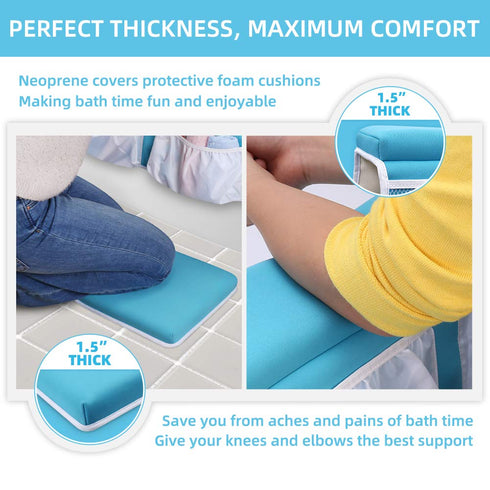 Elbow Set Bath Kneeler and Rest Thick Baby Bath Kneeling Pad Bathing Kneeling Mat Cushion Washable Padded Bathtub Knee