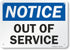 SmartSign-U9-2382-NA "Notice - Out Of Service" Sign | Aluminum 7" x 10", Black/Blue on White