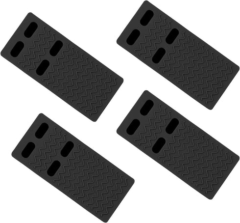 Thin Door Stop Rubber Wedge - Flexible Non-Scratching Door Holder for Bottom of Door, Smart Stackable Design - Black