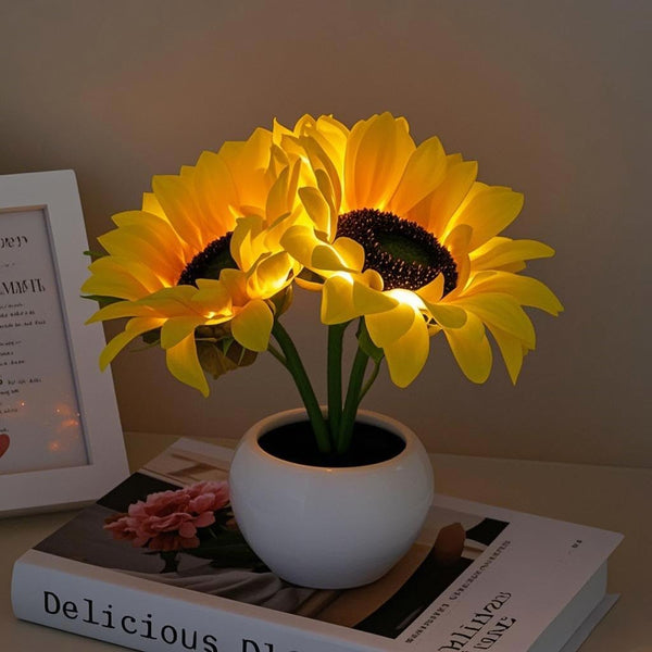 Naimo Sunflower Night Light Rechargeable LED Night Lamp Flower Table Lamp for