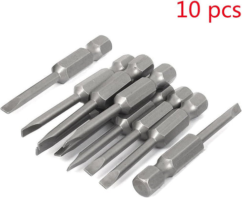 YXQ 4mm Slotted Screwdriver Bits, 1/4 Hex Shank Flat Head, 2 inch Length, 10Pcs