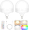 Yochoice 2-Pack E12 Rechargeable Battery Operated Light Bulb with Remote, Dimmable LED Bulb
