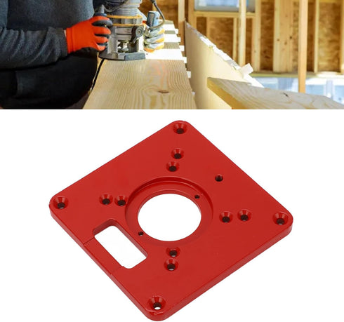 Router Table Insert Plate, Aluminum Alloy Router Plate Wood Tool, Universal Design Accessory for Woodworking, Red