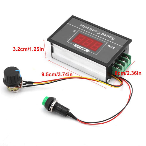 PWM DC Motor Speed Controller, 6-60V Power Regulator 30A with LED Display, Adjustable Speed Time