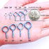 191pcs Screw Eyes Zinc Plated Metal Eye Hook Screw, Self Tapping Screws, 9 Sizes, Color Black