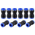 14mm Quick Fitting, 10Pcs 35/64” OD Push to Connect Pipe Tube Straight Pneumatic Air Line Connector